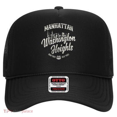 Manhattan Washington Heights New York High Crown Mesh Back Trucker Hat