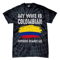 My Wife Is Colombian Colombia Pride Flag Heritage Roots Tie-Dye T-Shirt