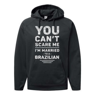 My Wife Is Brazilian Funny Marriage Husband And Wife Performance Fleece Hoodie