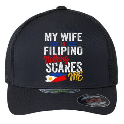 My Wife Is Filipino Philippines Heritage Roots Flag Souvenir Flexfit Unipanel Trucker Cap