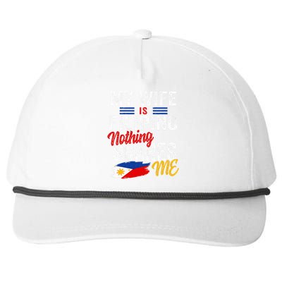 My Wife Is Filipino Philippines Heritage Roots Flag Souvenir Snapback Five-Panel Rope Hat