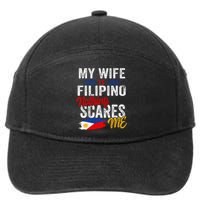 My Wife Is Filipino Philippines Heritage Roots Flag Souvenir 7-Panel Snapback Hat