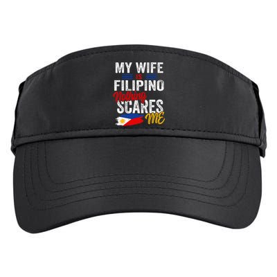 My Wife Is Filipino Philippines Heritage Roots Flag Souvenir Adult Drive Performance Visor