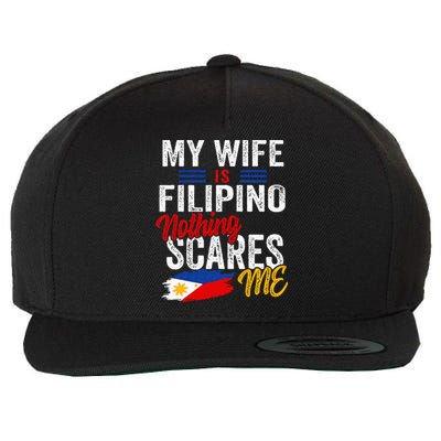 My Wife Is Filipino Philippines Heritage Roots Flag Souvenir Wool Snapback Cap