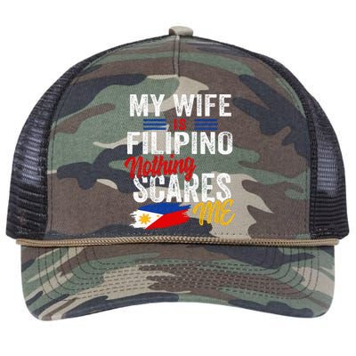 My Wife Is Filipino Philippines Heritage Roots Flag Souvenir Retro Rope Trucker Hat Cap