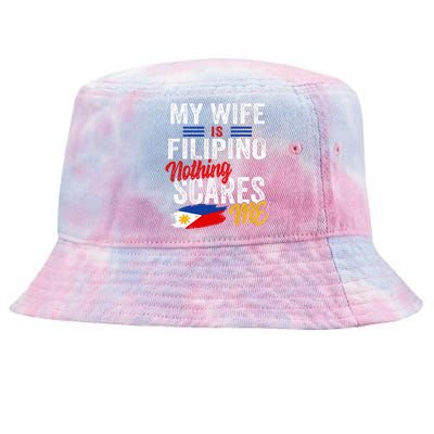 My Wife Is Filipino Philippines Heritage Roots Flag Souvenir Tie-Dyed Bucket Hat