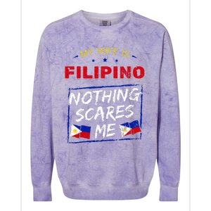 My Wife Is Filipino Republic Of The Philippines Roots Flag Colorblast Crewneck Sweatshirt