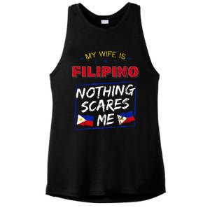 My Wife Is Filipino Republic Of The Philippines Roots Flag Ladies PosiCharge Tri-Blend Wicking Tank