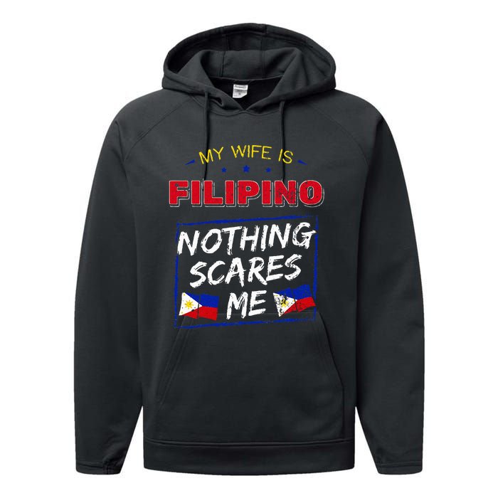 My Wife Is Filipino Republic Of The Philippines Roots Flag Performance Fleece Hoodie