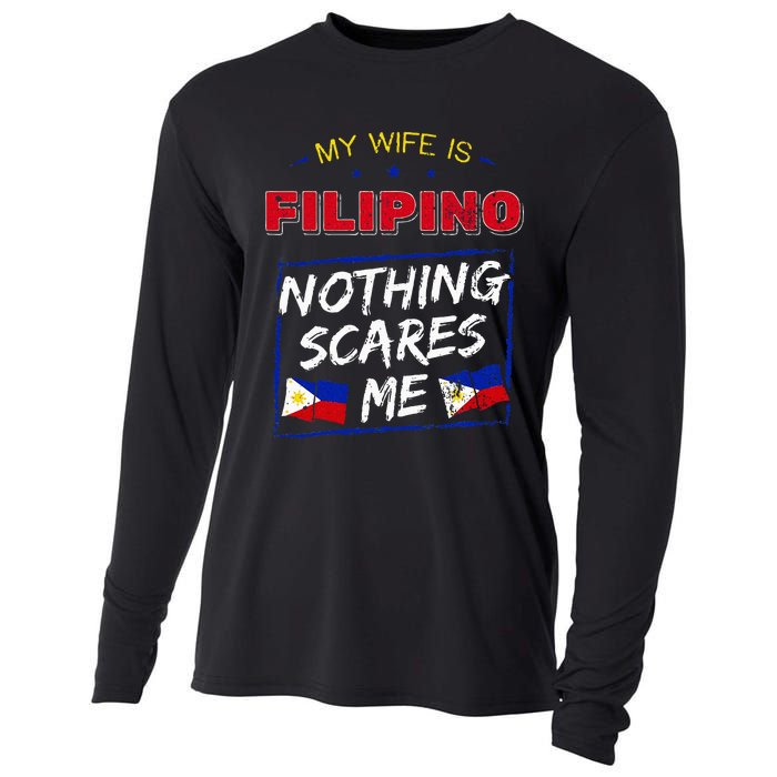 My Wife Is Filipino Republic Of The Philippines Roots Flag Cooling Performance Long Sleeve Crew