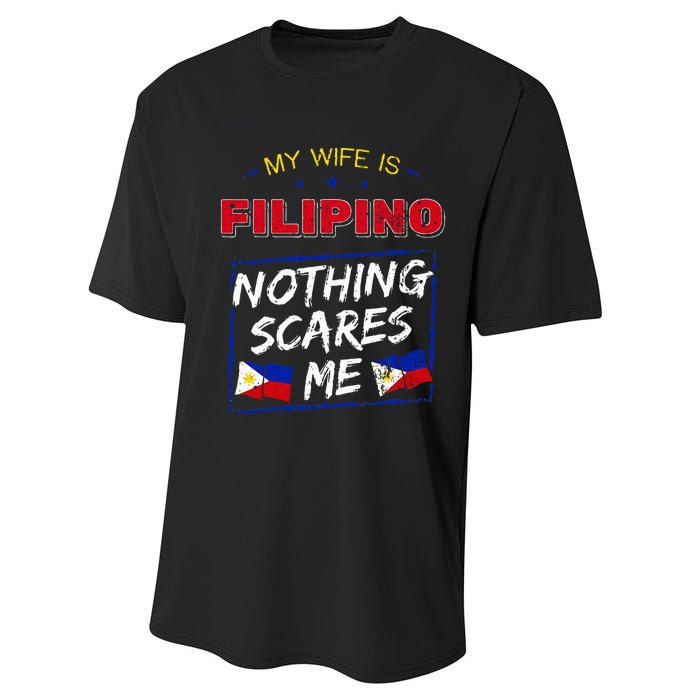 My Wife Is Filipino Republic Of The Philippines Roots Flag Performance Sprint T-Shirt