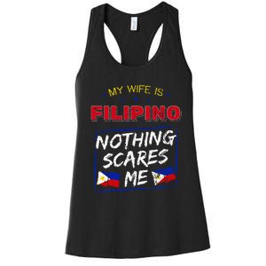 My Wife Is Filipino Republic Of The Philippines Roots Flag Women's Racerback Tank