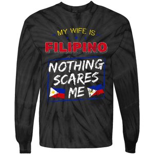 My Wife Is Filipino Republic Of The Philippines Roots Flag Tie-Dye Long Sleeve Shirt