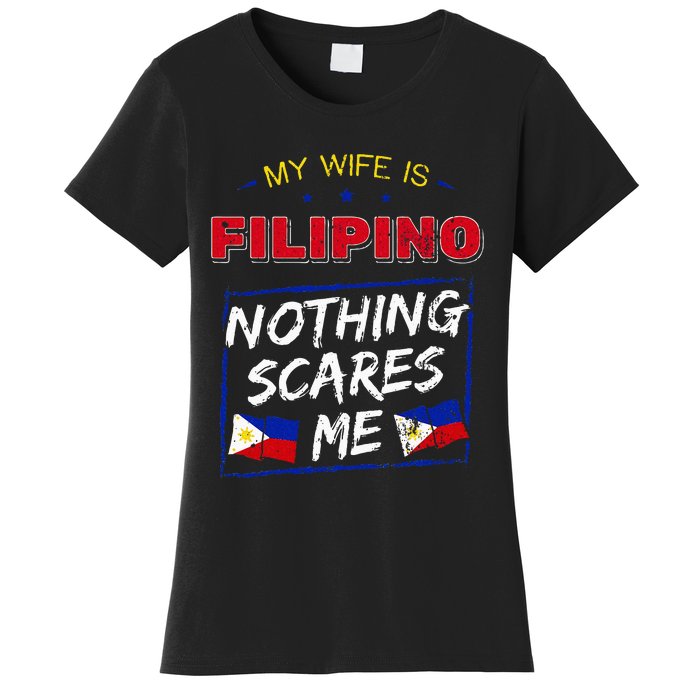 My Wife Is Filipino Republic Of The Philippines Roots Flag Women's T-Shirt