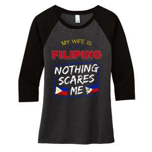 My Wife Is Filipino Republic Of The Philippines Roots Flag Women's Tri-Blend 3/4-Sleeve Raglan Shirt