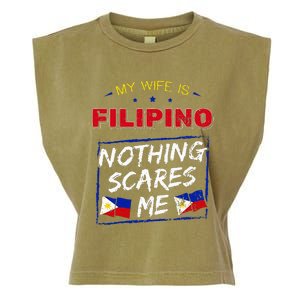 My Wife Is Filipino Republic Of The Philippines Roots Flag Garment-Dyed Women's Muscle Tee