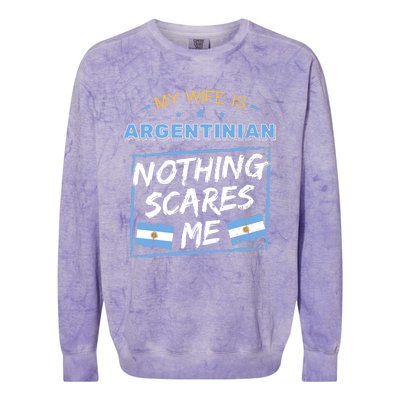 My Wife Is Argentinian Argentina Heritage Roots Flag Pride Colorblast Crewneck Sweatshirt