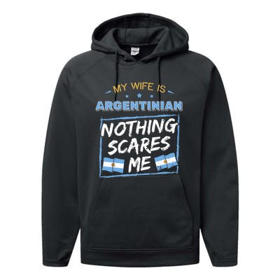 My Wife Is Argentinian Argentina Heritage Roots Flag Pride Performance Fleece Hoodie