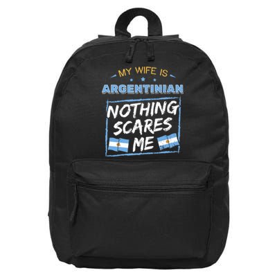 My Wife Is Argentinian Argentina Heritage Roots Flag Pride 16 in Basic Backpack