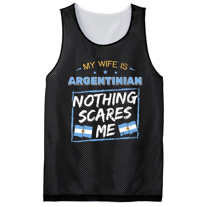 My Wife Is Argentinian Argentina Heritage Roots Flag Pride Mesh Reversible Basketball Jersey Tank