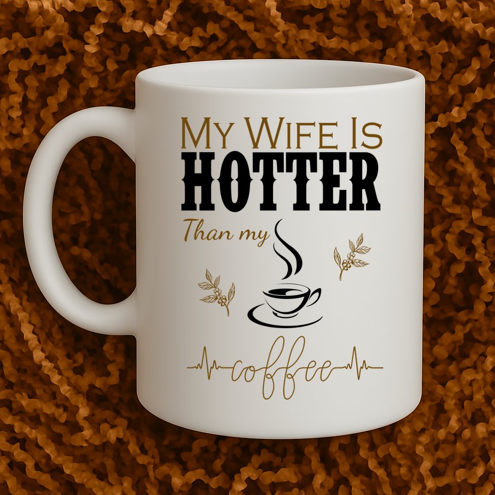 My Wife Is Hotter Than My Coffee Funny Gift Mug