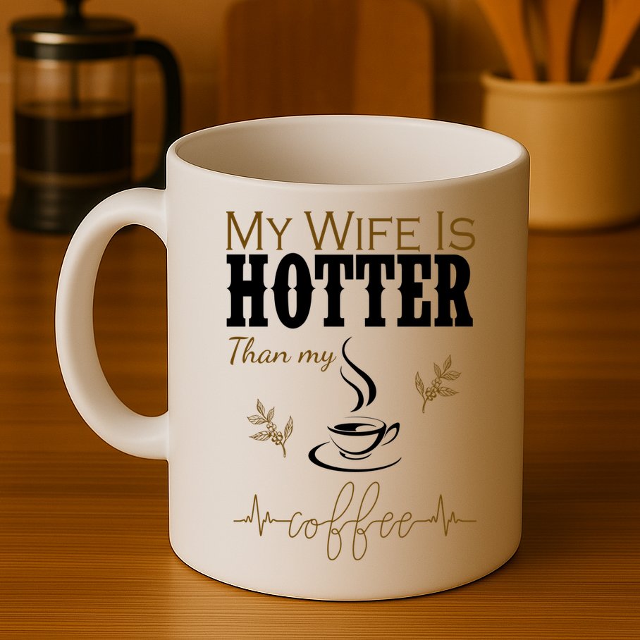 My Wife Is Hotter Than My Coffee Funny Gift Mug