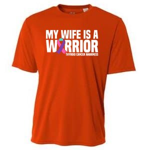 My Wife Is A Warrior Thyroid Cancer Awareness Funny Gift Cooling Performance Crew T-Shirt