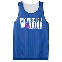 My Wife Is A Warrior Thyroid Cancer Awareness Funny Gift Mesh Reversible Basketball Jersey Tank