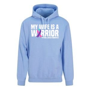 My Wife Is A Warrior Thyroid Cancer Awareness Funny Gift Unisex Surf Hoodie