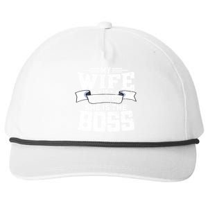 My Wife Is Pregnant She Is The Boss Meaningful Gift Funny Dad To Be Gift Snapback Five-Panel Rope Hat