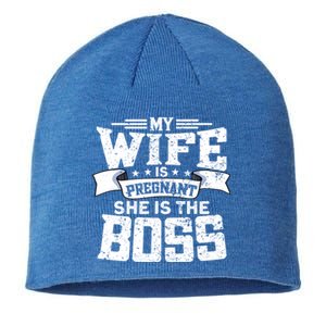 My Wife Is Pregnant She Is The Boss Meaningful Gift Funny Dad To Be Gift Sustainable Beanie