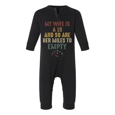 My Wife Is A 10 And So Are Her Miles To Empty Car Love Infant Fleece One Piece