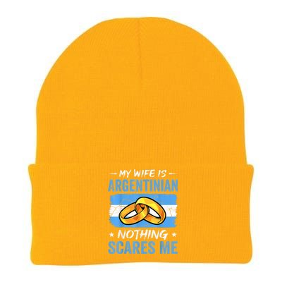 My Wife Is Argentinian Nothing Scares Me Argentina Husband Knit Cap Winter Beanie