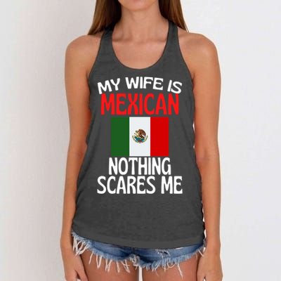 My Wife Is Mexican Nothing Scares Me Women's Knotted Racerback Tank