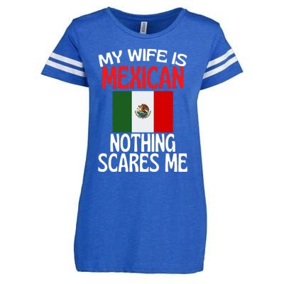 My Wife Is Mexican Nothing Scares Me Enza Ladies Jersey Football T-Shirt