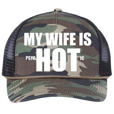 My Wife Is Psychotic (Hot) Funny Married Couples Retro Rope Trucker Hat Cap