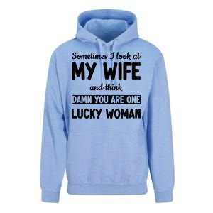 My Wife Is One Lucky Woman Funny Unisex Surf Hoodie