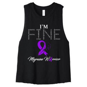 Migraine Warrior Im Fine Women's Racerback Cropped Tank