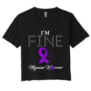 Migraine Warrior Im Fine Women's Crop Top Tee