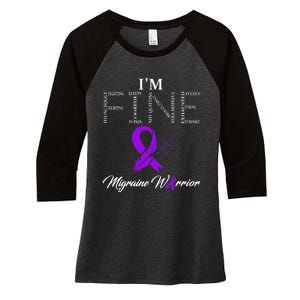 Migraine Warrior Im Fine Women's Tri-Blend 3/4-Sleeve Raglan Shirt