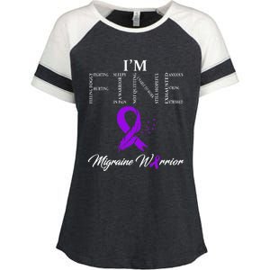 Migraine Warrior Im Fine Enza Ladies Jersey Colorblock Tee