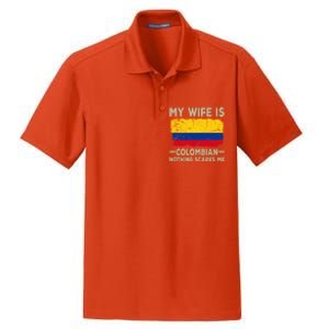 My Wife Is Colombian Nothing Scares Me Funny Husband Gift Dry Zone Grid Polo