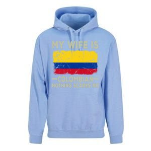 My Wife Is Colombian Nothing Scares Me Funny Husband Gift Unisex Surf Hoodie