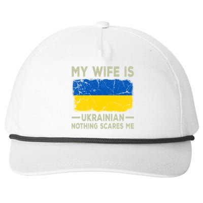 My Wife Is Ukrainian Nothing Scares Me Funny Husband Gift Snapback Five-Panel Rope Hat