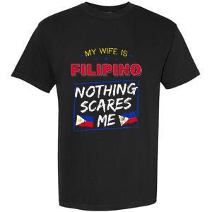 My Wife Is Filipino Republic Of The Philippines Roots Flag Garment-Dyed Heavyweight T-Shirt