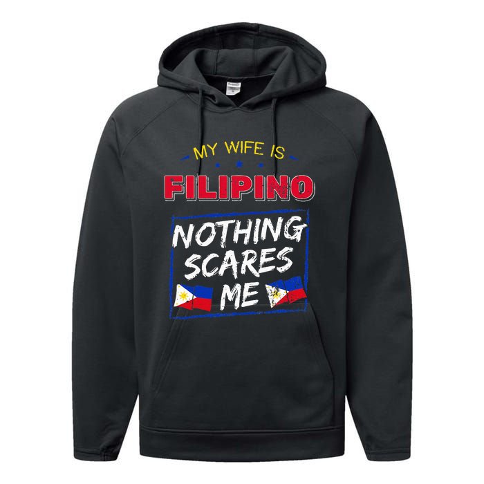 My Wife Is Filipino Republic Of The Philippines Roots Flag Performance Fleece Hoodie