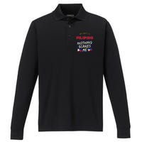 My Wife Is Filipino Republic Of The Philippines Roots Flag Performance Long Sleeve Polo