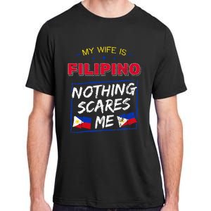 My Wife Is Filipino Republic Of The Philippines Roots Flag Adult ChromaSoft Performance T-Shirt