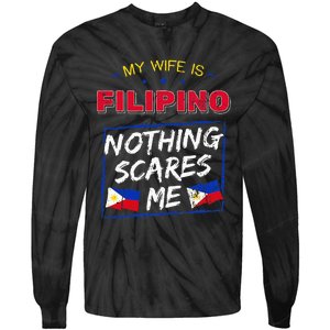 My Wife Is Filipino Republic Of The Philippines Roots Flag Tie-Dye Long Sleeve Shirt