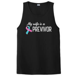 My Wife Is A Previvor Pink &Teal Ribbon Cancer PosiCharge Competitor Tank